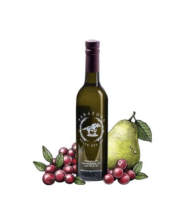 Saratoga Olive Oil Company Cranberry Pear White Balsamic Vinegar 375ml (12.7oz) 12.68 Fl Oz (Pack of 1)