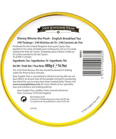 New English Teas Winnie the Pooh & Tigger Tea Caddy with 240 English Breakfast Teabags - Buy Online on SooperMarket.com