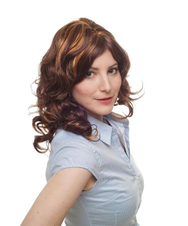 WIG ME UP 6370-35/1B/2-4 - Black/Red-Brown Mix Curly Shoulder-Length Wig | International Shipping Available - Buy Online on SooperMarket.com
