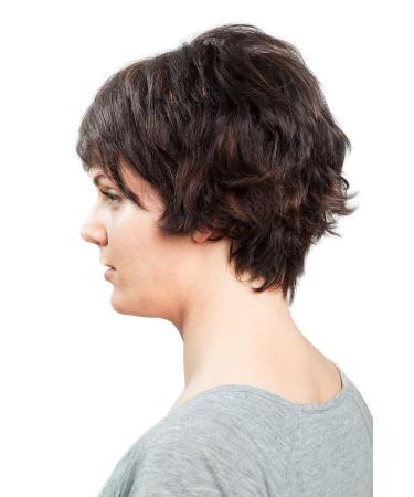 Short Human Hair Wig with Side Parting | Dark Brown with Red Highlights - DW411HH-2H130 | Shop Now! - Buy Online on SooperMarket.com