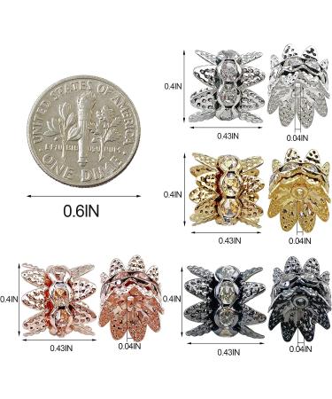 Coiris 10mm Silver Plated Double Beads Caps with Rhinestone Flower Cup - 30PCS for DIY Jewelry Making (HT-1000-1) - Buy Online on SooperMarket.com