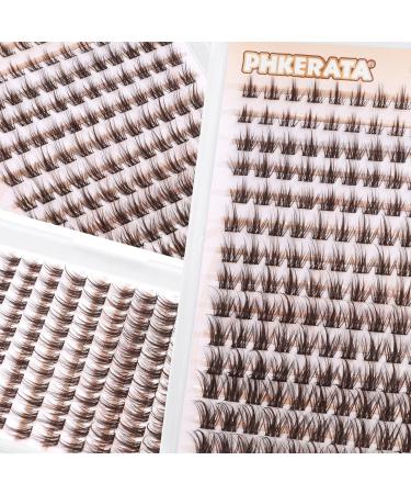 PHKERATA Brown Cluster Lashes Kit - Individual Eyelashes C Curl Extension Set with Glue, Seal, and Tweezers - Buy Online on SooperMarket.com