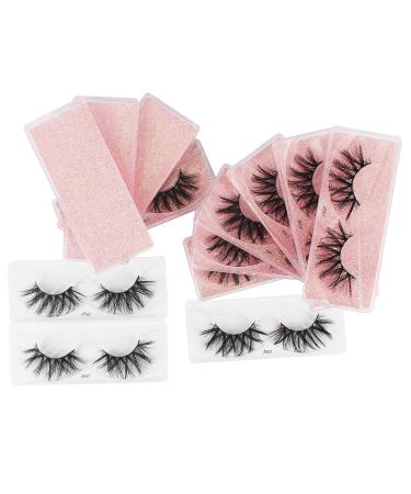 Bodermincer 10 Pairs 3D Mink Lashes - Wholesale Handmade Wispy Fluffy False Eyelashes for Natural Eye Makeup J007 - Buy Online on SooperMarket.com
