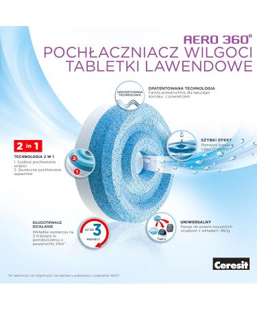 Buy Ceresit Stop Wilgoci Aero 360 - 1 Lavender + 3 Neutral Refills | Moisture Absorbing Odor Neutralizers | International Shipping Available - Buy Online on SooperMarket.com