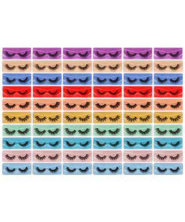 Wholesale Faux Mink Eyelashes - 10 Styles, 60 Pairs, 3D Lashes in Portable Boxes - Buy Online on SooperMarket.com
