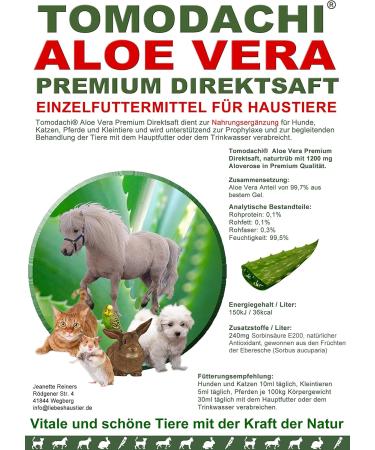 Buy Tomodachi Aloe Vera Juice for Dogs | Natural Nutritional Supplement & Feed Additive | 500ml Pure Gel Juice - Buy Online on SooperMarket.com