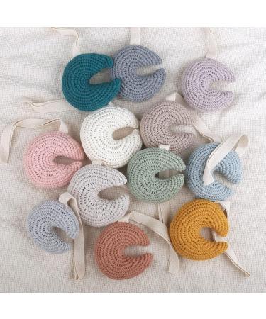 Cute Moon-Shaped Baby Pacifier Holder | Durable Cotton Lanyard 13cm | Newborn Accessories 636 - Buy Online on SooperMarket.com