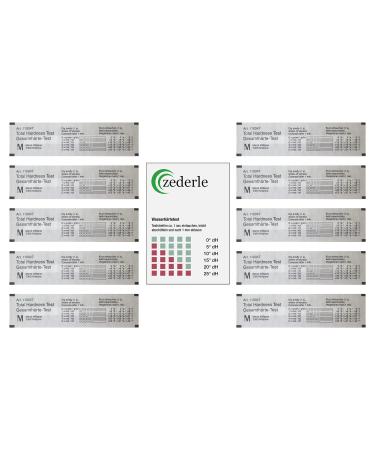 Zederle (10 pieces) Water hardness test strips test kit individually packed sealed German hardship area in DH water hardness test lime test overall hardness test - for drinking water pool pond aquarium