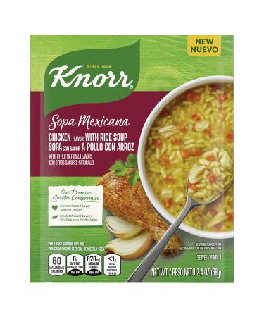 Knorr Sopa Mexicana/Dry Soup Mix For A Warm Bowl of Soup or Simple Dinner Chicken with Rice With No Artificial Flavors 2.4 OZ 12 Count 3.5 Ounce (Pack of 12) Chicken with Rice