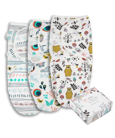 little burrito Swaddle Blanket 0-3 Months 100% Organic Cotton Baby Sleeping Bag Baby Swaddle Wrap Fairy Tale/Whimsical/Woodland Wonder Small 0-3 months