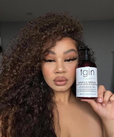 tgin Miracle RepaiRx Protective Leave In Conditioner 13oz - Biotin, Black Castor Oil - Paraben Free for Natural Hair - Repair, Restore, Protect Curls, Kinks, Waves - Buy Online on SooperMarket.com