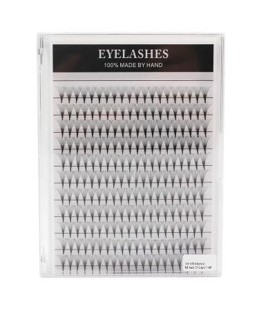 Dedila 220Pcs-Grafting 14D Premade Fans Eyelashes Long Stem Mixed 8-10-12-14mm/10-12-14-16mm/12-13-15-16mm/12-14-16mm/14-15-16mm Natural Individual False Eyelashes Cluster (14-15-16mm)