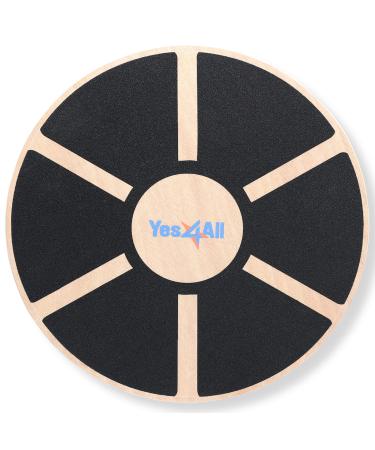 Yes4All Versatile Wooden Wobble Balance Trainer Board with 360 Degree Rotation A. Wooden Balance Board - Black Classic Version