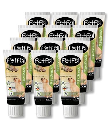 Petp l dog poultry liver sausage "tubosnack" - without grain salt sugar - Premium treat from the tube - fat reduced delicious healthy - ideal also for puppies - 12x 75g dogs snack made in germany poultry liver sausage 75 g (12 pack)