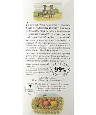 L'Erbolario Macassar Oil - 100 ml | Premium Hair & Skin Care for All | International Shipping Available - Buy Online on SooperMarket.com