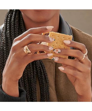 KISS imPRESS No Glue Mani Press-On Nails - As It Was Design Medium Almond Shape Neutral/Green - 30 Nails & Accessories Included Perfect for International Shipping - Buy Online on SooperMarket.com