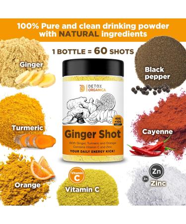 Ginger Shot with Vitamin C and Zinc - 60 Turmeric and Orange Infused Shots - Buy Online on SooperMarket.com