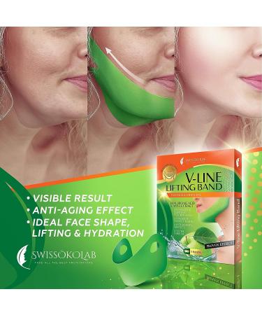 SWISSKOLAB Double Chin Reducer V Shaped Slimming Face Mask - 5 PCS Green - Buy Online on SooperMarket.com