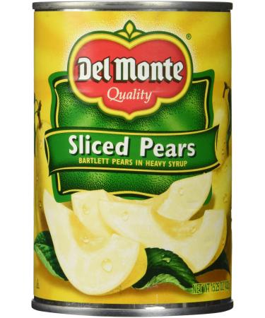 Del Monte, Northwest Sliced Pears, Bartlett Pears in Heavy Syrup, 15.25oz Can (Pack of 6)