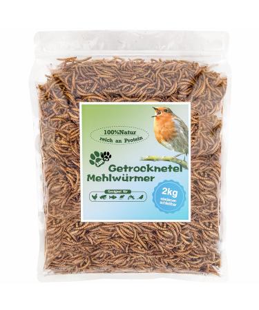 Blumixx Jan-Pet Premium Mealworms dried 2 kg (2 x 1 kg) bag reversible bird feed wild birds all year round hedgehog feed squirrel hamster fish feed