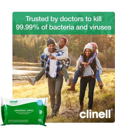 Clinell BCW84 Universal Cleaning and Disinfectant Wipes - 84 Wipes - Kills 99.99% of Germs - Multi Purpose - Pack of 1 - Buy Online on SooperMarket.com