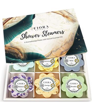 Fiora Naturals Shower Bombs: 12 Aromatherapy Vapor Tablets for Women | Stress Relief Essential Oil Shower Steamers | Spa Bath Bomb Gift - Buy Online on SooperMarket.com