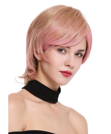 WIG ME UP SA099-18-T2312 - Short Long Wavy Dark Blonde Pink Mix Women's Wig | Stylish & Affordable International Shipping - Buy Online on SooperMarket.com