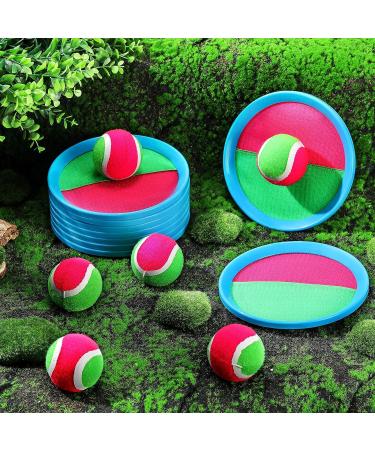 Vinsot Kids Toss and Catch Game Set - 40 Paddles, 20 Balls - Outdoor Beach Sports Game for Kids and Adults - Pink Green Blue - Buy Online on SooperMarket.com