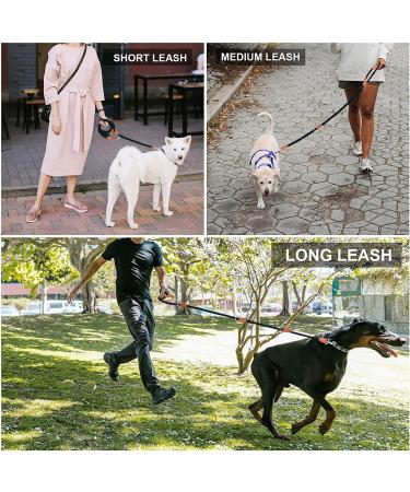 Adjustable 2m Dog Leash - 11mm Thick Nylon Braided Multifunctional Training Lines for Small/Medium/Large Dogs - Black - Buy Online on SooperMarket.com