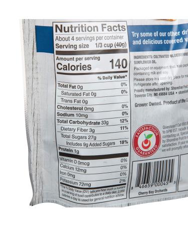 Cherry Bay Orchards Dried Blueberries 12oz - 100% Domestic Natural Kosher Certified - Gluten-Free & GMO Free - Resealable Pouch - 6oz x 2 - Buy Online on SooperMarket.com