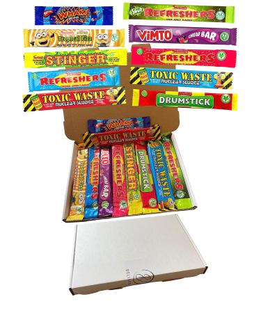 Ultimate Chew Bar Sweets Selection Box 20 x Sweet Chew Bars including Original Lemon Refresher Strawberry and Sour Apple Refresher Vimto Wham Drumstick and many more! - Exclusive to Delivrowe