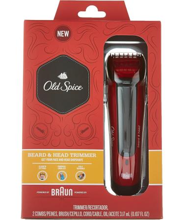 Old Spice Beard & Head Trimmer by Braun - Red/Black Quality Grooming Tool for Men Ships Internationally - Buy Online on SooperMarket.com