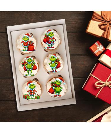 PRECUT Grinch Cupcake Toppers #2 Edible Christmas Cake Decorations Grinch Christmas Decorations Christmas Grinch Cake Topper (12) - Buy Online on SooperMarket.com