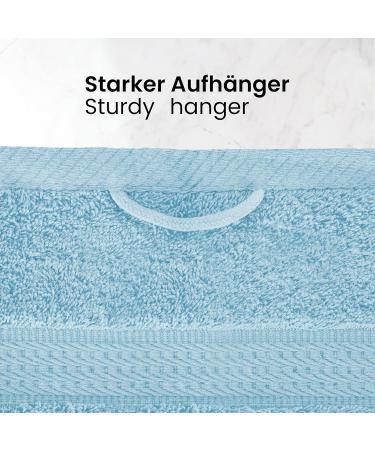 8-Piece Light Blue Towel Set - Soft 50x100 cm Towels in Various Colors | International Shipping Available - Buy Online on SooperMarket.com