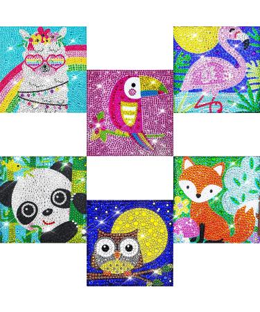 Labeol 6 Pieces 5D Diamond Painting Kit for Kids Painting Kit Crystal Easy Painting Art Craft Set for Home 5D Full Drill (6 Packs A)