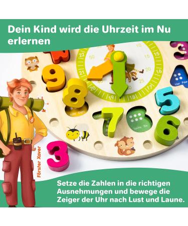 F rster Xaver 2-in-1 Learning Watch | Montessori & Waldorf Toys for 3+ | Educational Wooden Sorting Games - Buy Online on SooperMarket.com