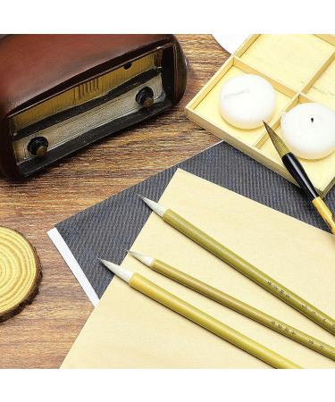11 Pcs Chinese Calligraphy Brushes Set with Bamboo Holder - Japanese Style Sumi Painting Brushes for Kanji Art - Buy Online on SooperMarket.com