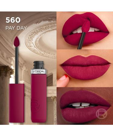 L'Or al Paris 560 Pay Day Liquid Lipstick | Intense Color | Matte Formula with Hyaluronic Acid | Transfer-Resistant - Buy Online on SooperMarket.com