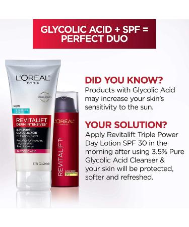 L'Oreal Paris Revitalift Derm Intensives Gel Cleanser - 3.5% Glycolic Acid & Salicylic Acid - 6.7 fl oz - Buy Online on SooperMarket.com