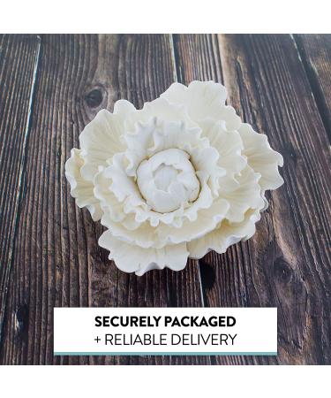 Global Sugar Art Premium Peony Sugar Cake Flower  White  Large  1 Count by Chef Alan Tetreault - Buy Online on SooperMarket.com