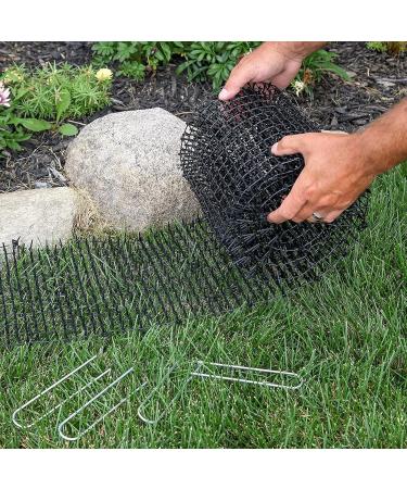 2 Pack Cat Scat Spike Mat Outdoor Cat Deterrent Mat with Spikes Prickle Strips Indoor Dog Digging Deterrent Anti Cats Network Cat Spikes with 8 Garden Staples for Garden Fence 78 11inch - Buy Online on SooperMarket.com