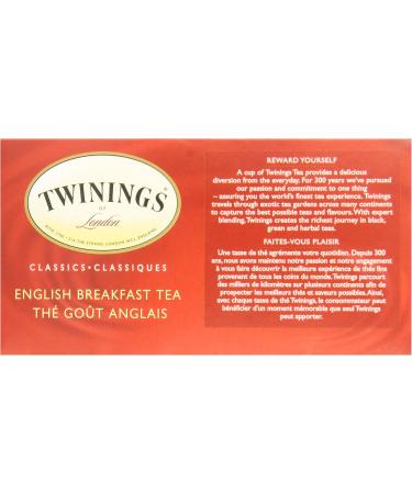 Twinings Classic English Breakfast Individually Wrapped Tea Bags | Caffeinated Smooth Flavourful Robust | 50 Count (Pack of 6) English Breakfast 50 Count (Pack of 6) - Buy Online on SooperMarket.com