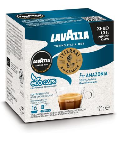 Lavazza A Modo Mio Tierra Bio for Amazonia 16 ECO CAPS Coffee Capsules (2) - Buy Online on SooperMarket.com