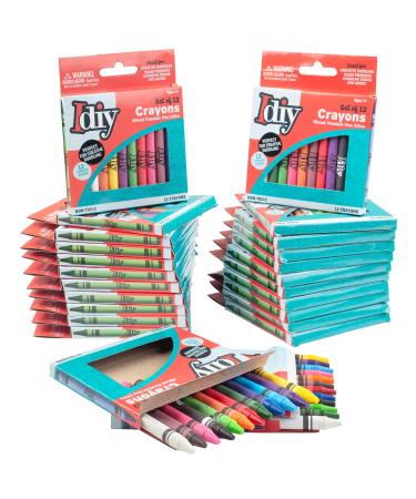 IDIY Individually Packaged Wrapped Boxes Wax Crayons (24 boxes of 12 colors 288 pc total) -ASTM Safety Tested For Kids Teachers Bulk Art Classrooms Classpack School Supplies Craft Projects Gift 12 Color 24 kits
