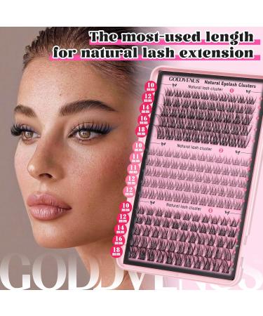 Goddvenus Lash Clusters Kit - Wispy Individual Eyelash Extensions C Curl Fluffy Waterproof Lashes (165pcs 10-18mm) - DIY Beauty Essentials for Stunning Eyes - Buy Online on SooperMarket.com