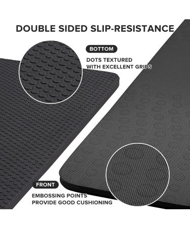 JELS Extra Thick Yoga Mat 15MM - Non Slip Design - SGS Certified TPE - Carrying Strap - for Yoga, Pilates, Workout - Black - Buy Online on SooperMarket.com