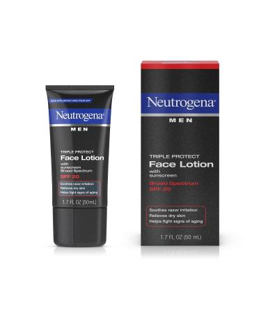Neutrogena Men Triple Protect Face Lotion with Sunscreen SPF 20 1.7 fl oz (50 ml)