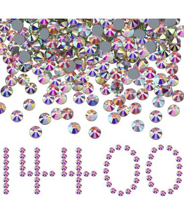 14400 Pcs Crystal Hotfix Rhinestone Large Quantity Glass Flatback Rhinestones Hot Fix Crystal Rhinestones Round Crystal Gems Glass Stones for Clothes Shoes DIY Crafts Supplies(Crystal AB SS10) Crystal AB SS10