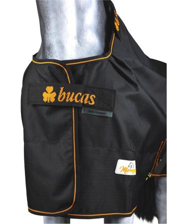 Marengos by Bucas 1200D Winter Blanket | Breathable Waterproof Turnout | Black/Orange | Size 135cm (100g/m Filling) - Buy Online on SooperMarket.com
