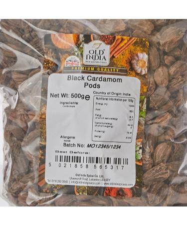 Old India Cardamom Black 500g - Finest Quality Spice for Cooking and Baking - Buy Online on SooperMarket.com